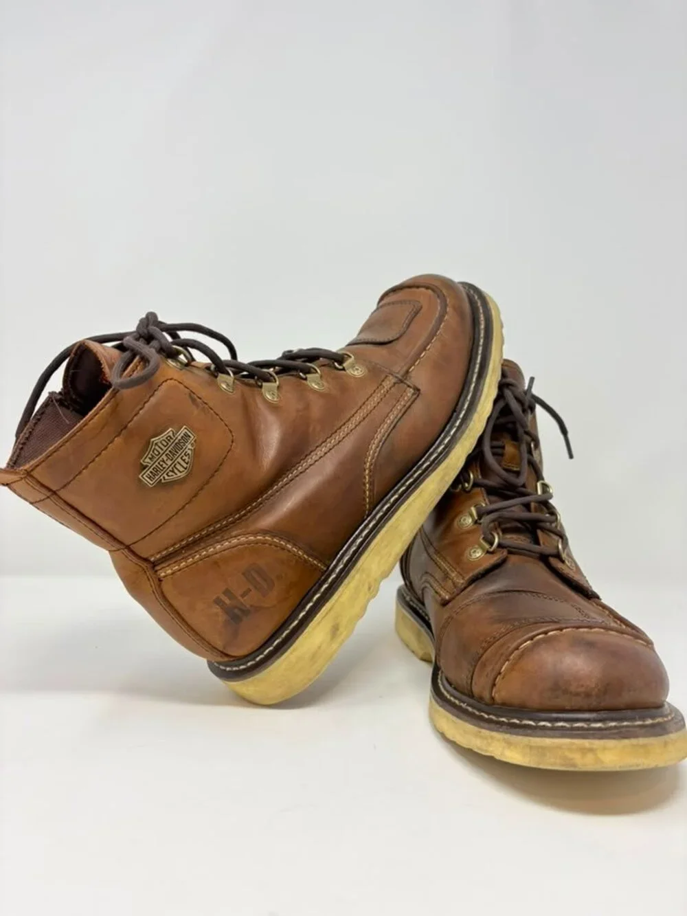 Harley-Davidson Brown Leather Motorcycle Boots D93470 Men’s 10
